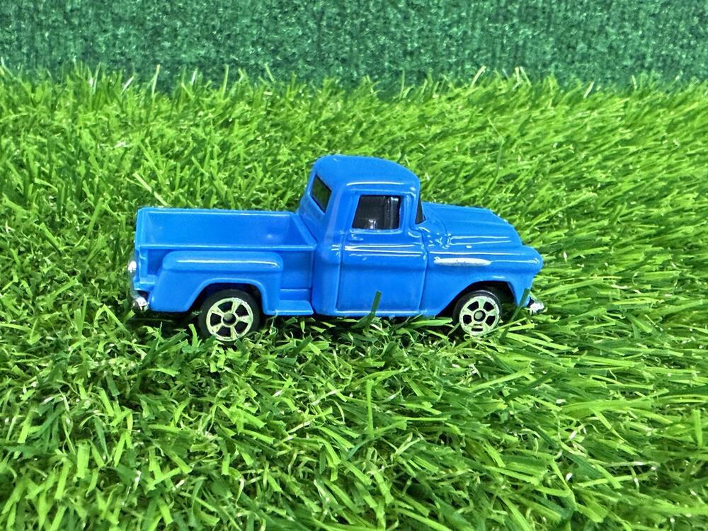 Mattel Blue 1957 Chevy Pickup Diecast Toy Truck 1:64 Scale Contemporary